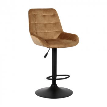 Scaun de bar material textil Velvet maro CHIRO 