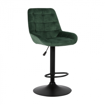 Scaun de bar material textil Velvet verde inchis CHIRO