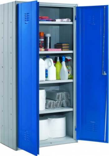 Dulap metalic cu 4 rafturi AP80 800x400x1800 mm LxlxH 40 kg/polita usi color albastru 