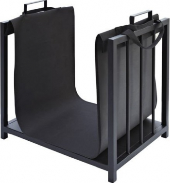 Suport Cos Metalic Elegant Lemne Pentru Sobe Si Seminee Culoare Negru 