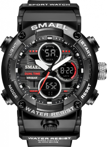Ceas Barbatesc Shock resist Smael GT02 dual time Analog-Digital Wateresist 50M Negru 