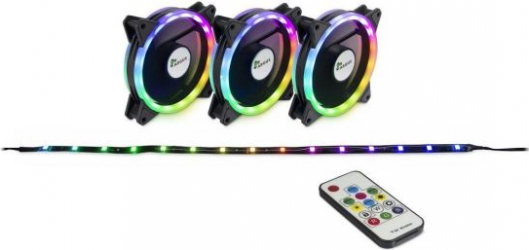 Kit 3 ventilatoare Inter-Tech Argus RS-04 120mm RGB