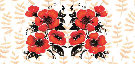 Panou bucatarie decorativ protectie plita Desen cu Mac 1000x500 mm 