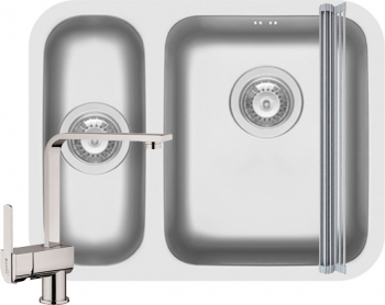 Pachet 3in1 Pyramis Relia baterie si ROLL UP 570x450mm adancime 180mm pipa inalta finisaj inox lucios 