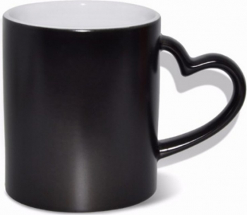 Cana termosensibila personalizata neagra cu toarta inima 