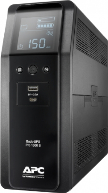 UPS 1600VA 960W Apc Line-interactive BR1600SI, 8x C13, 1x C14, 1x RJ45, 1x USB, 24V 9.4Ah Baterie cu plăci plumb și acid, Tower