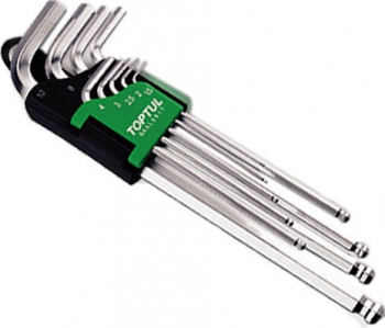 Set chei hexagonale L cu bila 9 bucati 1.5-10 mm 