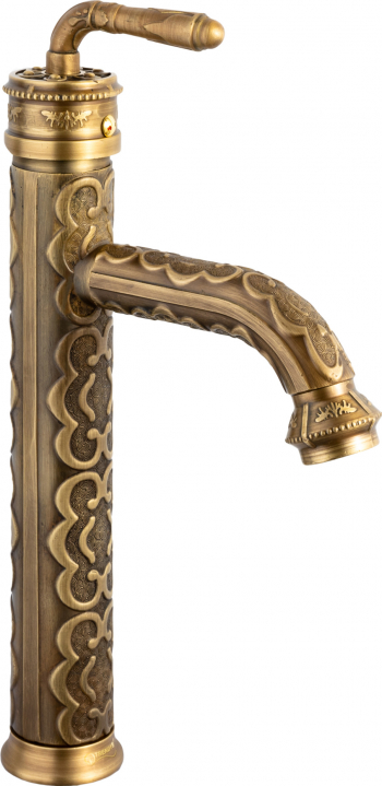 Baterie lavoar TRENDYS montare pe blat bronz antichizat cu broderie