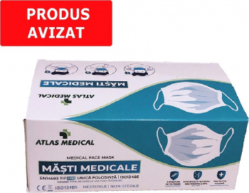 Cutie 50 masti medicale de protectie BFE99 din 3 straturi cu tija nazala ajustabila