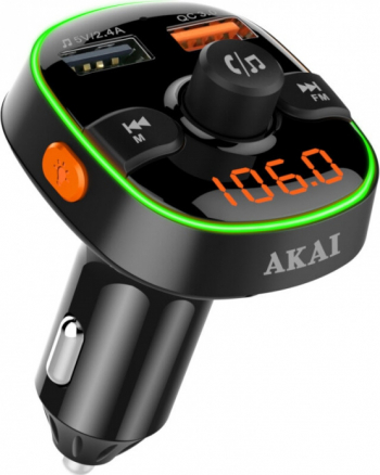 Modulator FM AKAI FMT-52BT Bluetooth USB SD Card LED Negru 