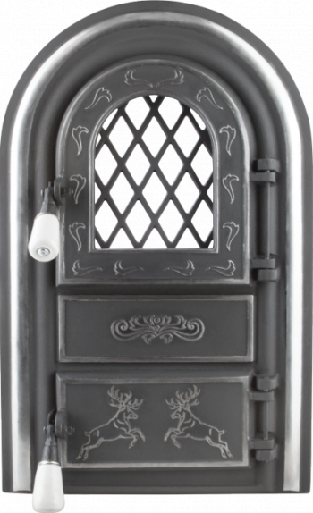 Usa Semineu cu Geam Cerbi Ornamente Argintii / Hmm 555 Bmm 345 