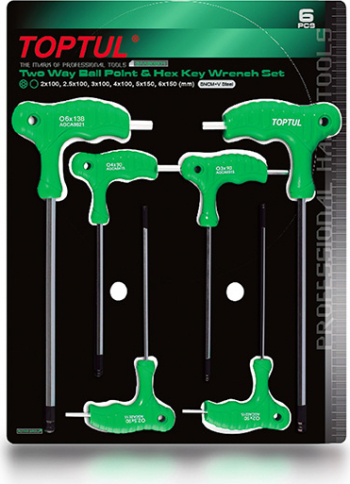 Set 6 chei imbus maner tip T 2-5mm Toptul 