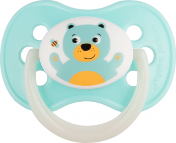 Suzeta - Animals - cu tetina rotunda silicon Canpol babies fara BPA 18 luni + turcoaz 