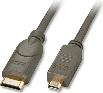Cablu Mini HDMI - Micro HDMI Lindy l41340 0.5m Full HD Antracit 