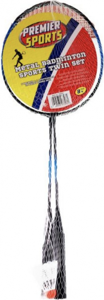 Rachete Badminton cu fluturas de joc inclus Negru cu Albastru SHO2148 