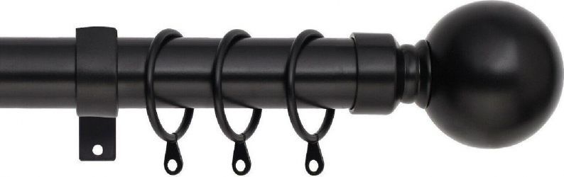 Galerie extensibila din otel pentru perdea 70-120 cm grosime 28 mm Negru Vivo 