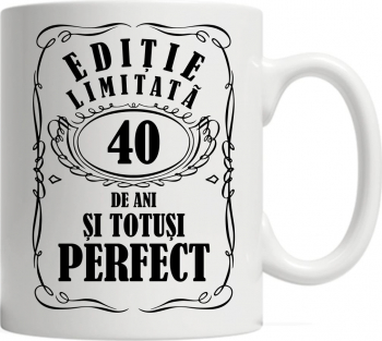 Cana alb personalizata Editie limitata 40 Ani 
