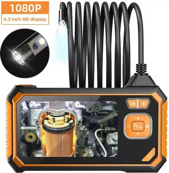 Camera endoscop foto video 8 mm 1080P LCD 4.3 inch reincarcabila USB 90 cm IP67