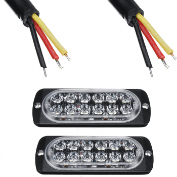 Set 2 Stroboscoape 12 LED lumini de avertizare pentru platforma ATV Tractor Jeep Off Road 
