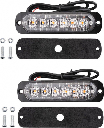 Set 2 Stroboscoape 6 LED lumini de avertizare pentru platforma ATV Tractor Jeep Off Road 