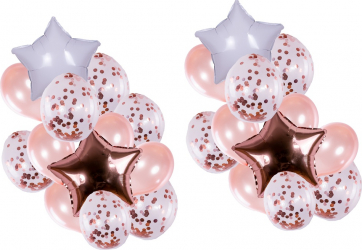 Set baloane Rose Gold Star AddaGifts
