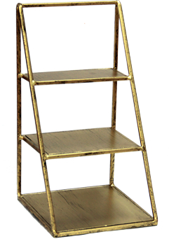 Stand expunere briose metalic patrat RAKI cu 3 nivele 17x17x31 cm Gold 