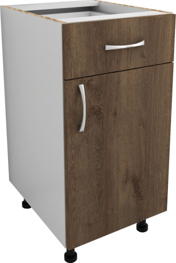 Corp Baza 1 Sertar + 1 Usa haaus Alb/Stejar Bronz 40 x 50 x 80 cm 