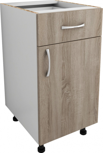 Corp Baza 1 Sertar + 1 Usa haaus Alb/Stejar Sonoma Gri 40 x 50 x 80 cm 