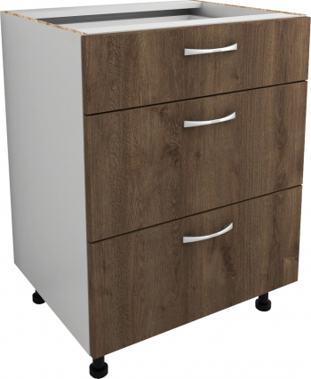 Corp Baza 3 Sertare haaus Alb/Stejar Bronz 60 x 50 x 80 cm 