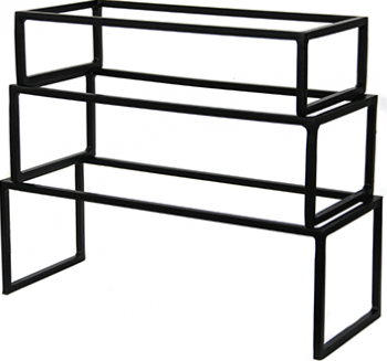 Set 3 standuri metalice RAKI expunere bufet 31x13x7 5cm 36x13x10cm 41x13x12cm 
