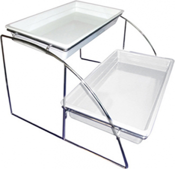 Stativ inox pentru tavi gastronorm GN 1x1 ILSA 56 5x52 5xh32 5cm cu doua nivele 