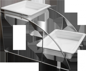 Stativ inox pentru tavi gastronorm GN 1x2 ILSA 36 5x52 5xh32 5cm cu doua nivele 