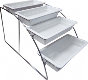Stativ inox pentru tavi gastronorm GN 1x3 ILSA 36 5x52 5xh32 5cm cu patru nivele 