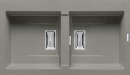 Chiuveta Pyramis KARTESIO 2B 86x50cm adancime 20cm valva dreptunghiulara Pyragranite industrial grey