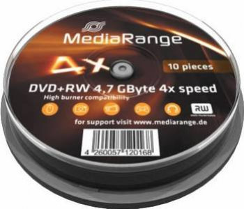 DVD+RW 4.7GB 4x MediaRange DVD+RW 10buc/Set Cake10 