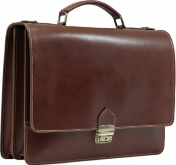 Geanta dama office din piele naturala coniac FDS104A 