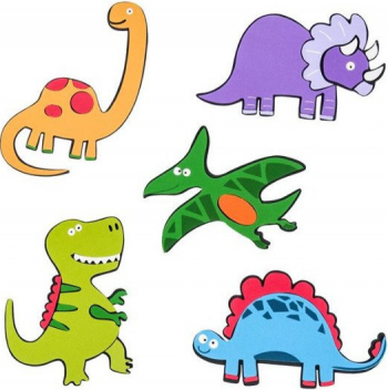 Set decoratiune de perete pentru camera copilului model Dinozauri 5 animalute Multicolor SHO2251 