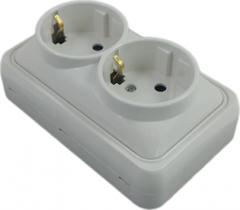 Priza Dubla Mini Culoare Alba 