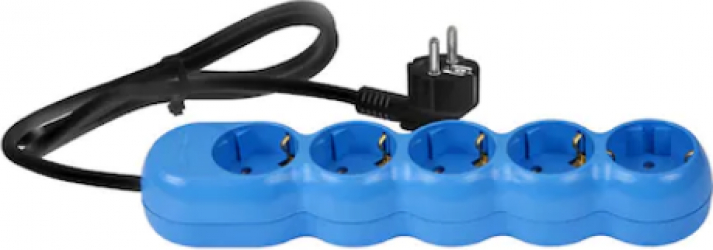Prelungitor Wconn 5 m 3X1.5 mmp Colour 5 prize cu impamantare si protectie impotriva folosirii accidentale de catre copii