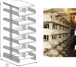 RAFT METALIC ARHIVA CENTRAL DE BIBLIOTECA 900x600x2200 mm LxlxH 150 kg/polita ECO+ 