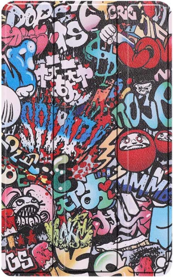 Husa tip carte pentru tableta Huawei MatePad T 10 9.7 2020 piele ecologica model graffiti multicolor BBL2226 