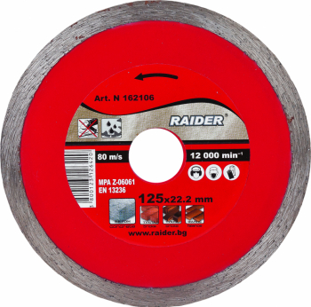 Disc diamantat continuu Raider 162103 diametru 115 mm 