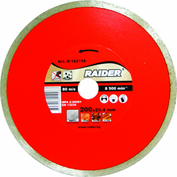 Disc diamantat continuu Raider 162116 WET diametru 200 mm 