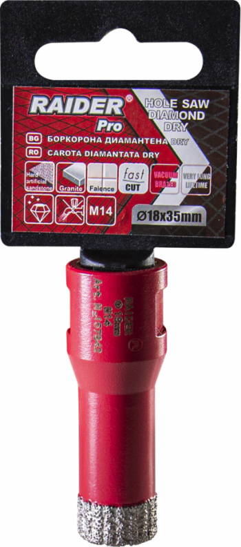 Freza diamantata pentru frezare uscata Raider 157842 M14 diametru 18 mm 