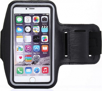 Husa armband sport pentru telefon 5.8 inch depozitare chei si casti Negru Gri BBL2254 