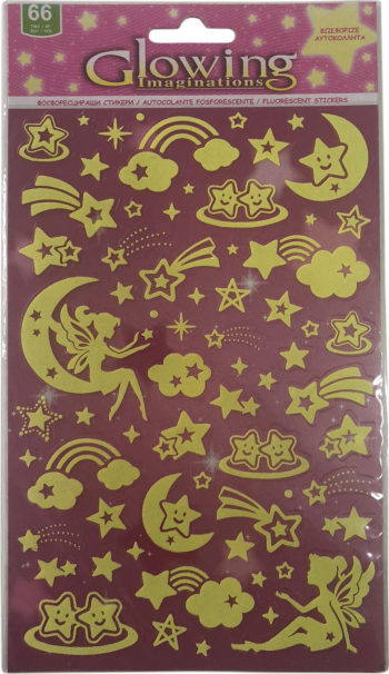 Set zane si stele fosforescente Soho pentru decorarea camerei 66 piese SHO2276 