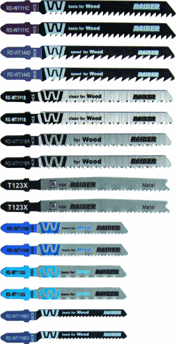 Set lame fierastrau pendular Raider 155416 pentru lemn si metal set 16 piese 