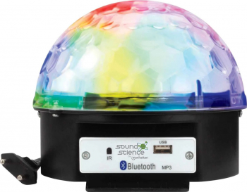 Boxa portabila cu lumini disco Manhattan 165235 Bluetooth telecomanda USB Negru 
