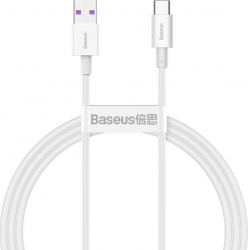 Cablu pentru incarcare si transfer de date Baseus Superior USB/USB Type-C 66W 6A 1m Alb 