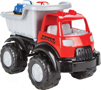 Camion basculant Pilsan Power Truck cu 2 masinute Rosu-Gri 